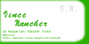 vince mancher business card
